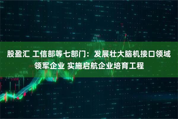 股盈汇 工信部等七部门:发展壮大脑机接口领域领军企业 实施启航企业培育工程
